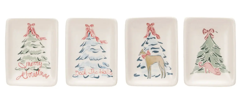 MT Assorted Christmas Tree Stoneware Dish