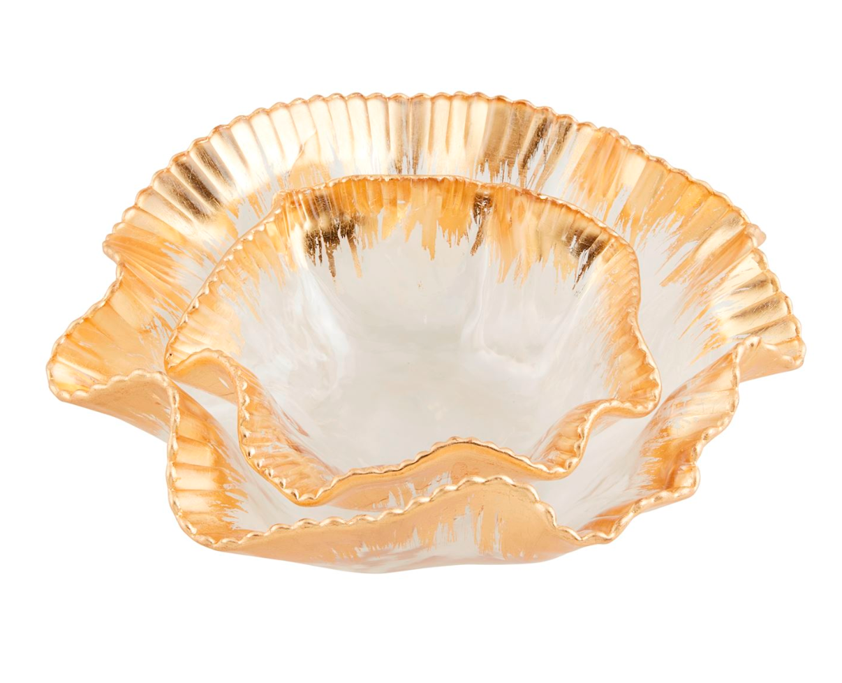 Gold Edge Ruffle Bowl