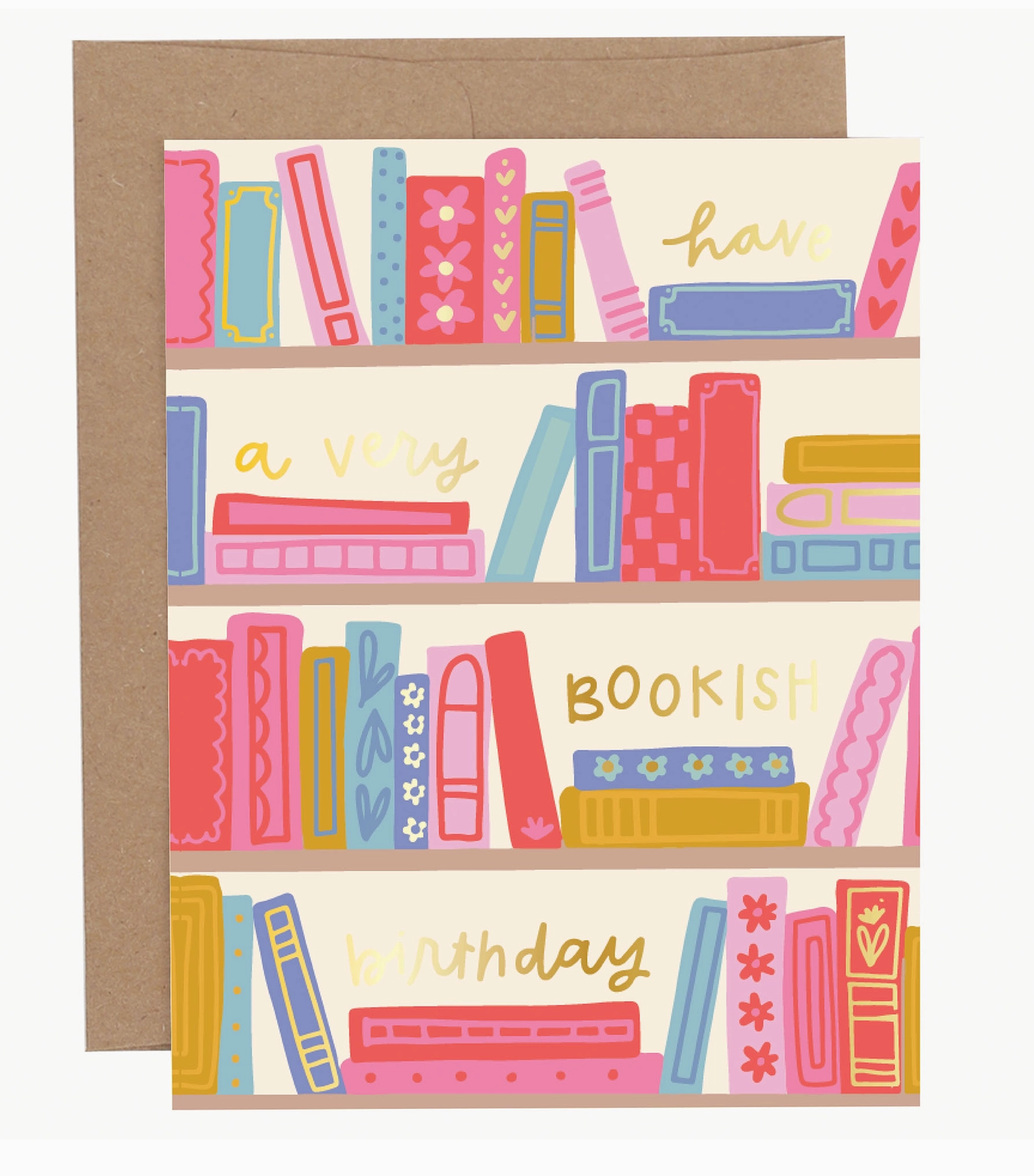 Bookish Birthday Greeting Card