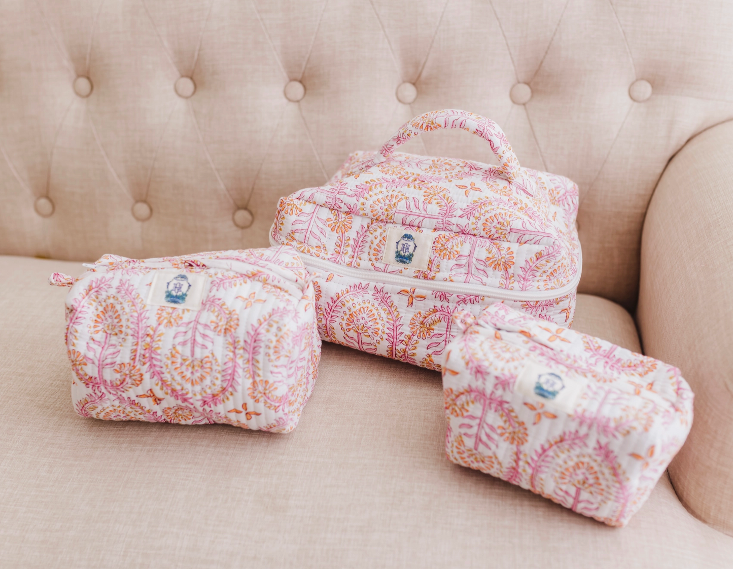 MT Dahlia Quilted Cosmetic Bag