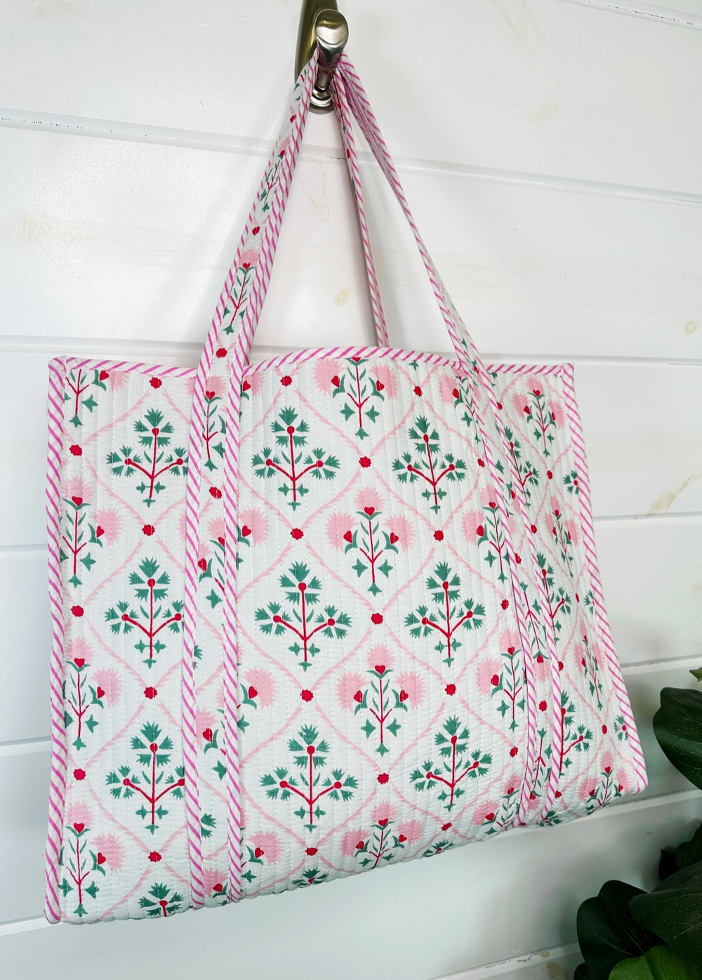 MT Folk Floral Large Quilted Tote Bag