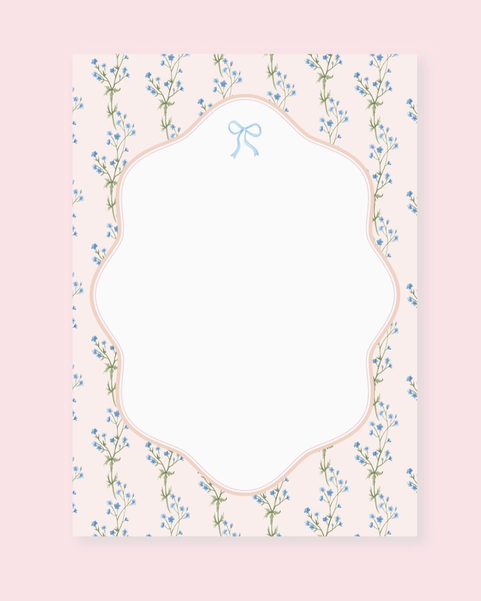 Watercolor Floral Bow Notepad
