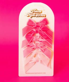 Pink Velvet Mini Bows