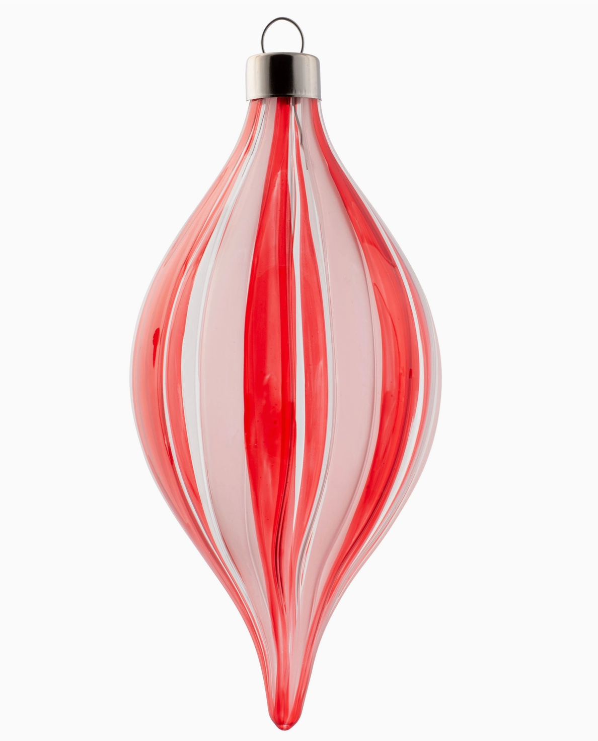 MT Candy Cane Striped Glass Ornament