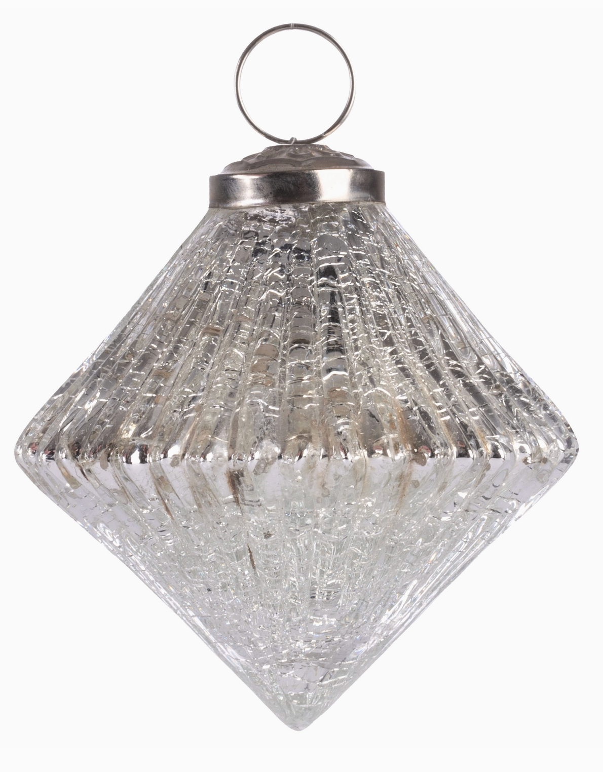 MT Fluted Diamond Glass Ornament