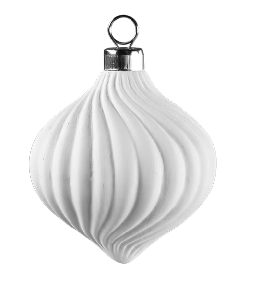 Ceramic Curvy Flourish Ornament