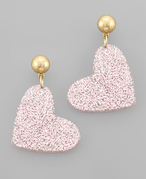 Heart Glitter Earrings