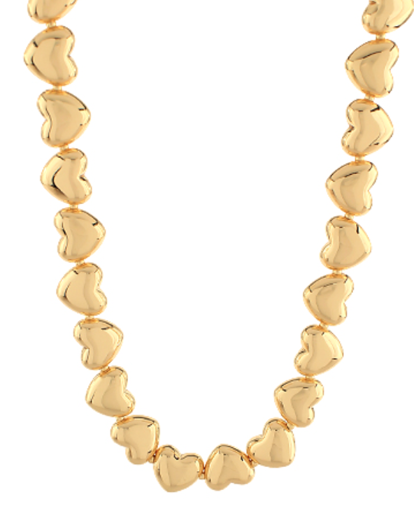 Linked Puffy Heart Necklace