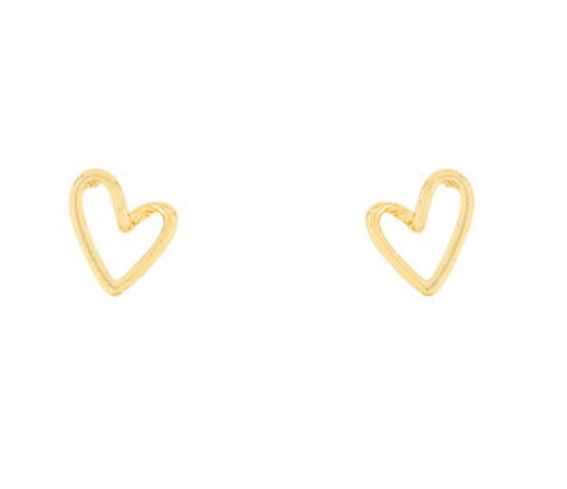 Heart Outline Stud Earrings