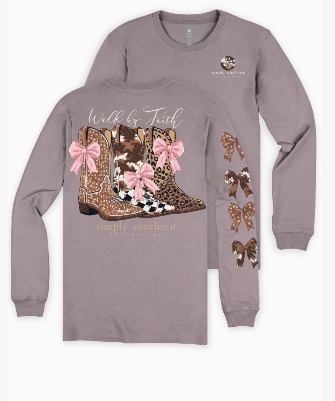"Walk by Faith" Boots Long Sleeve Shirt