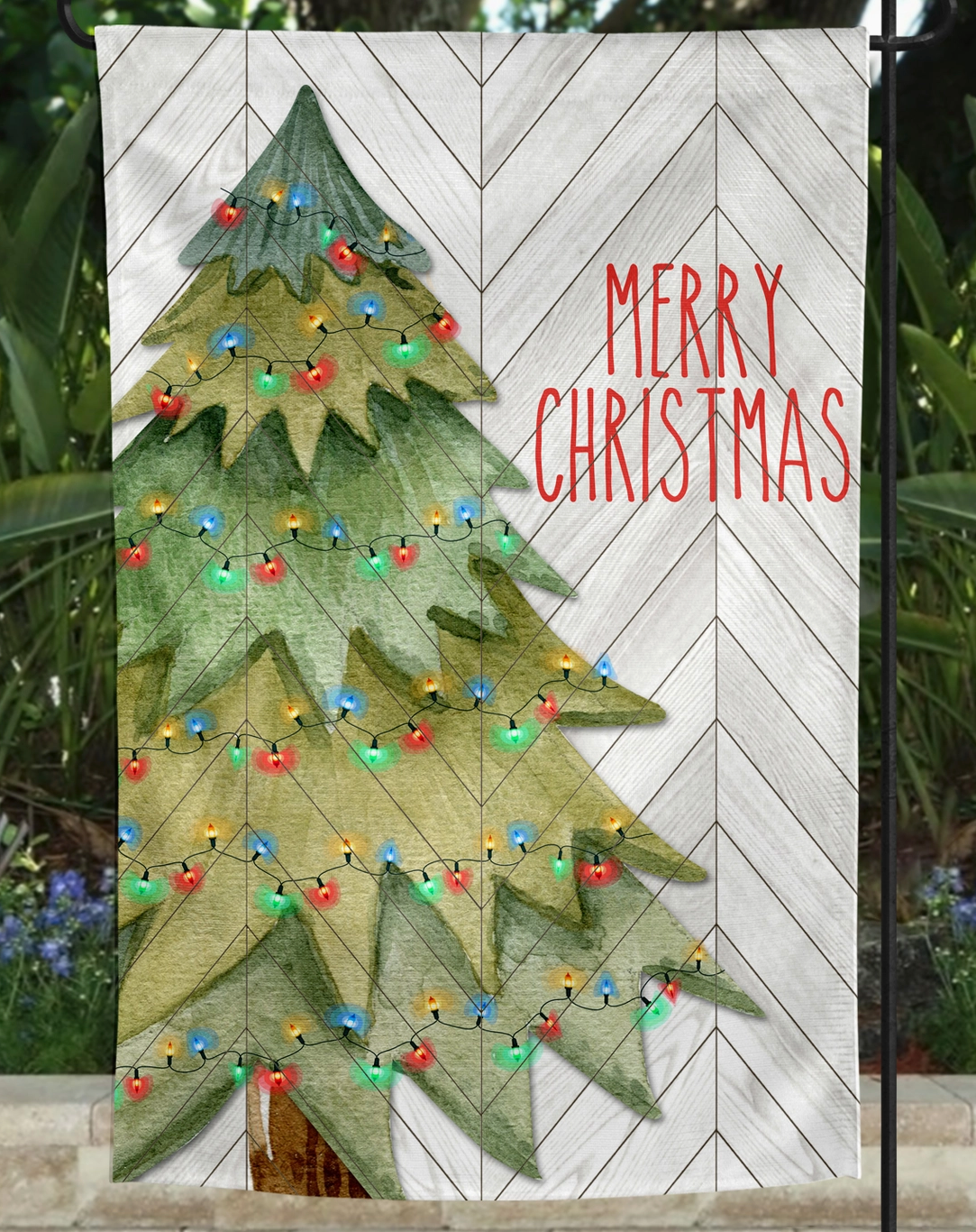 Garden Flag- Merry Christmas Tree