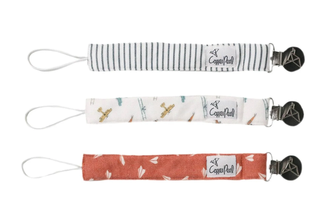 Copper Pearl Binky Clip Set