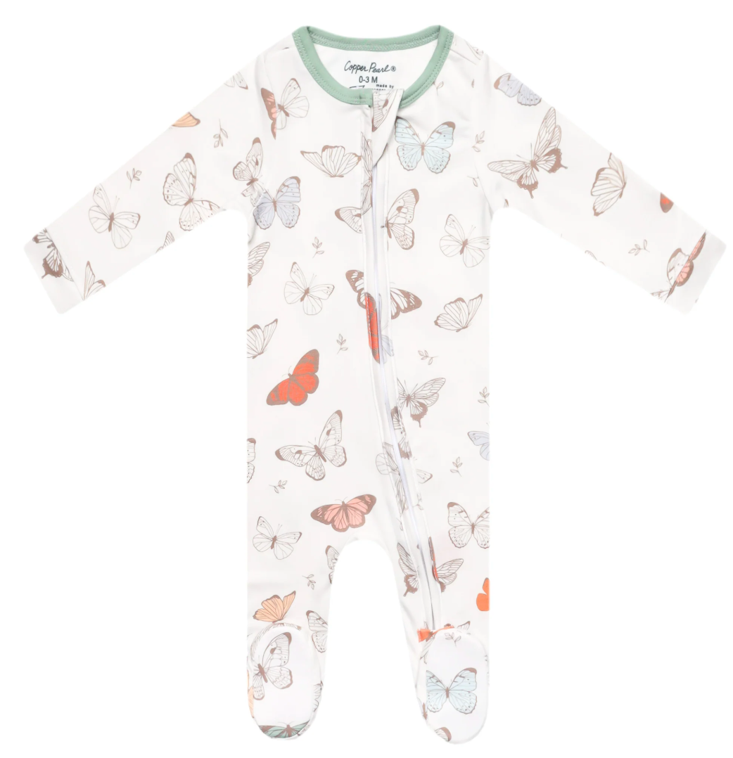 Copper Pearl Zip-Up Footie