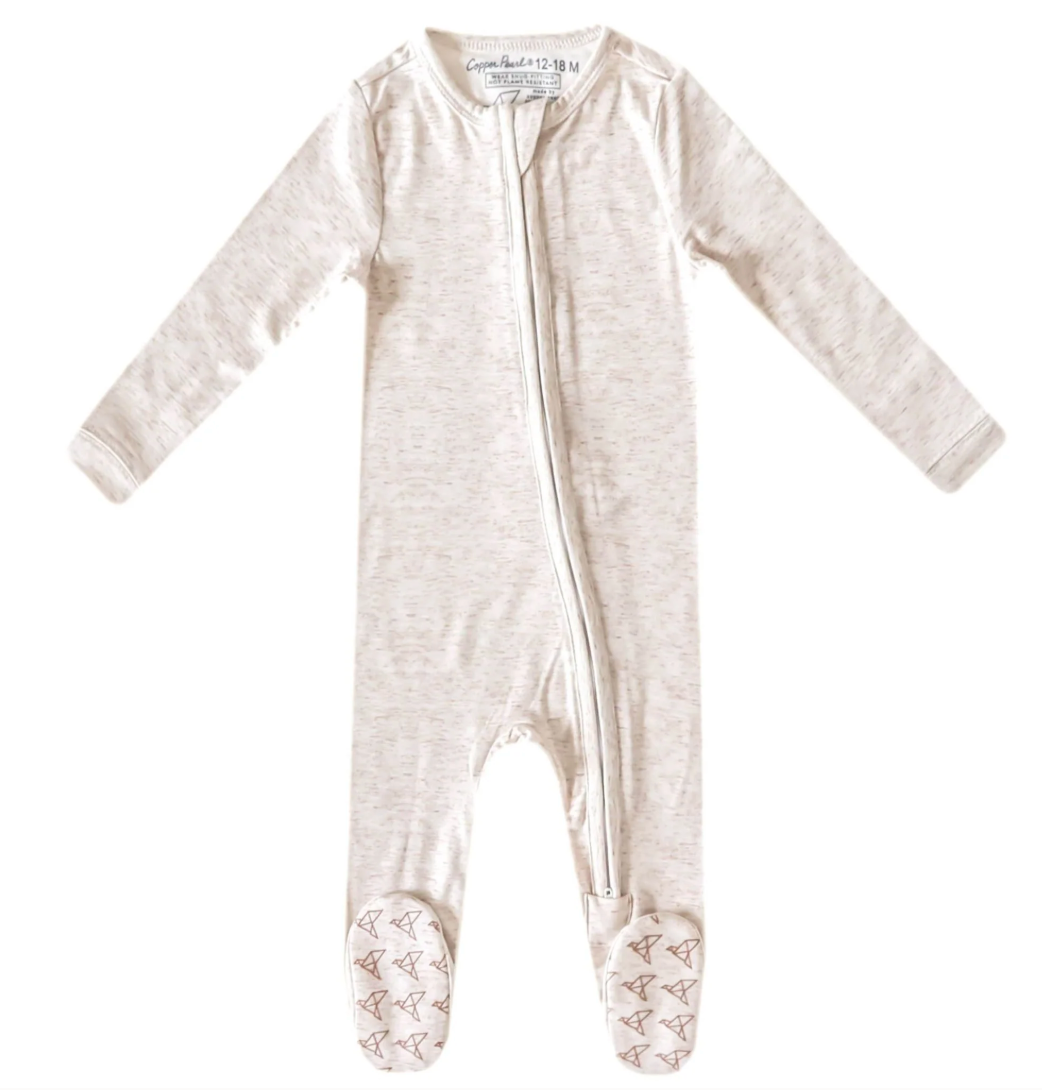 Copper Pearl Zip-Up Footie