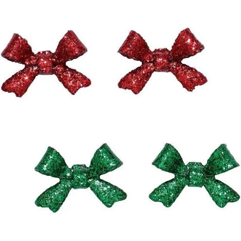 Duo Glitter Bow Earrings
