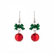 Bow and Ball Ornament Earrings