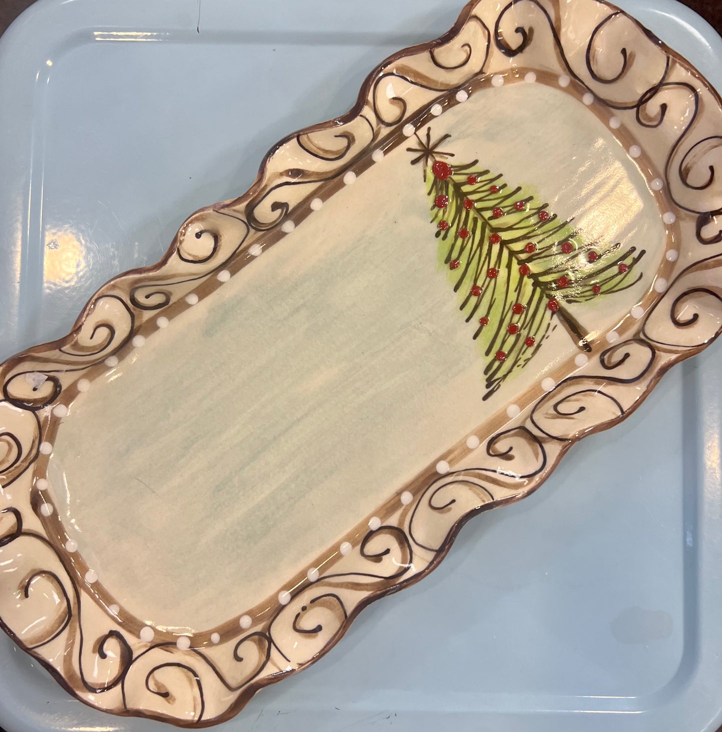 Oval Christmas Tree Dish