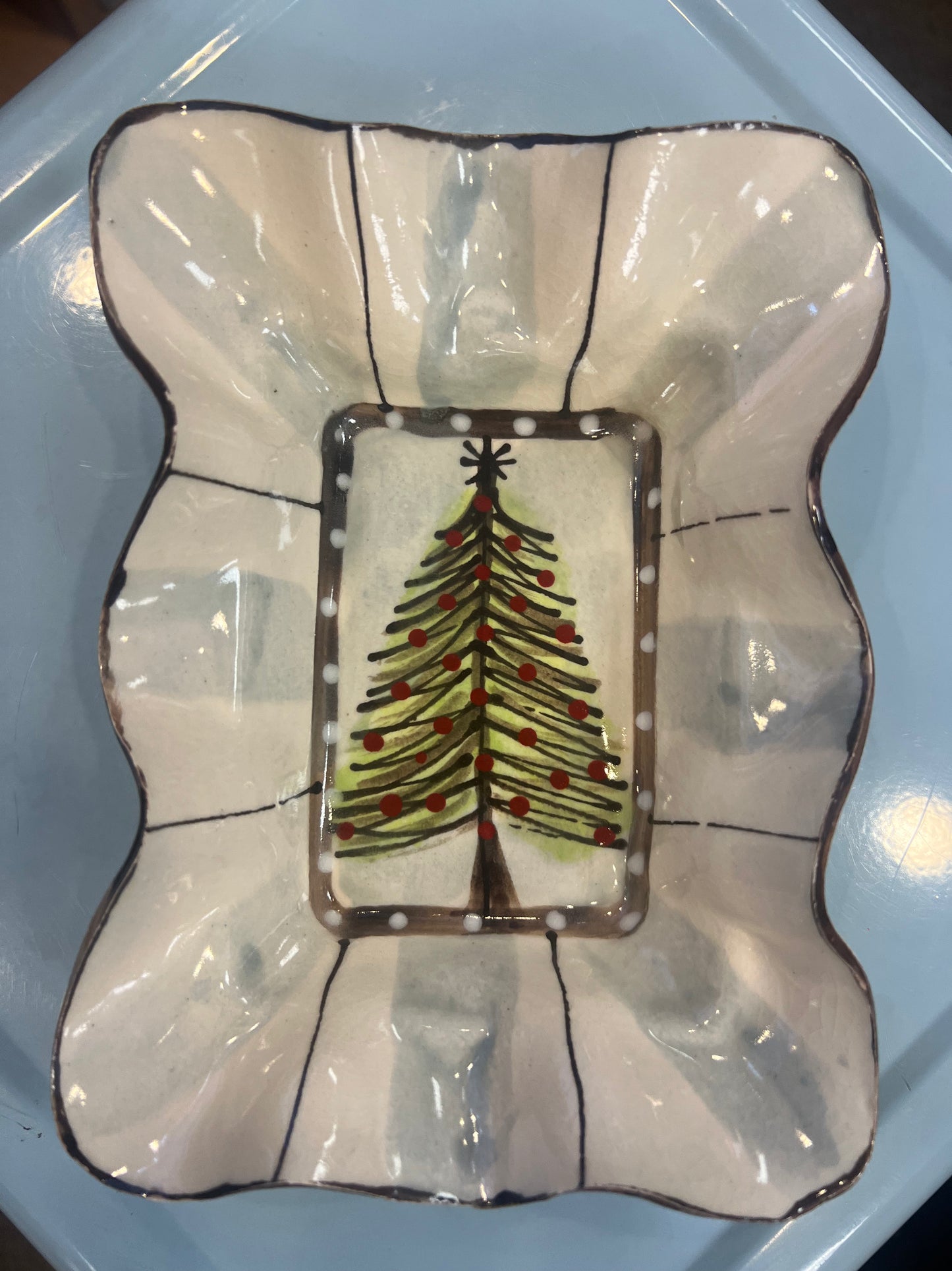 Small Rectangle Christmas Tree Dish #100