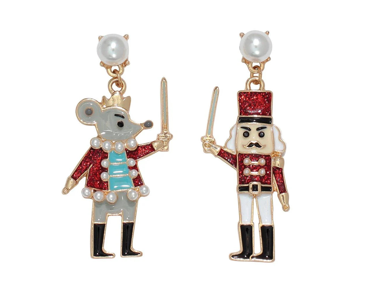 Nutcracker and Mouse Character Earrings