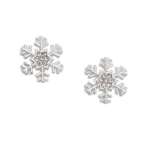 Silver Snowflake Stud Earrings