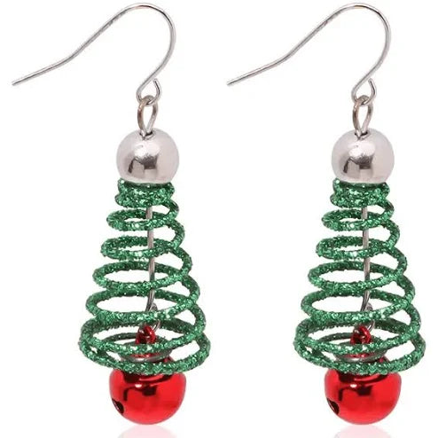 Spiral Christmas Tree Earrings