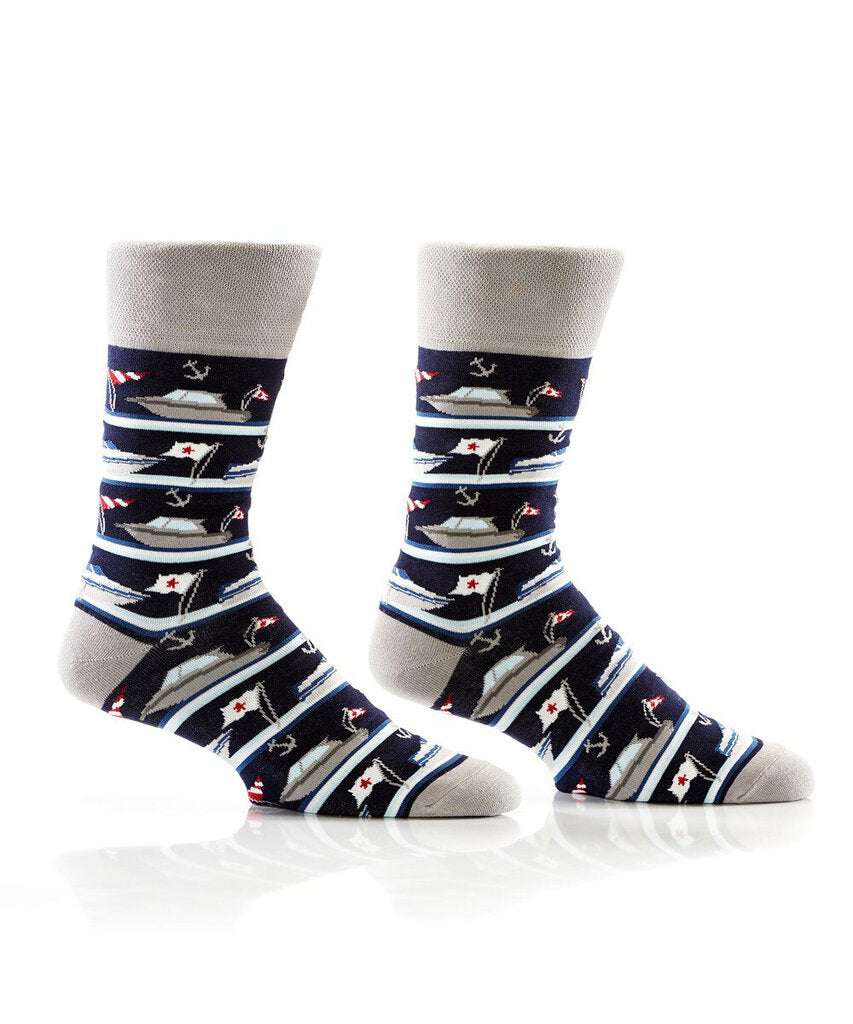 Men's Crew Sock, Let's Go Boating