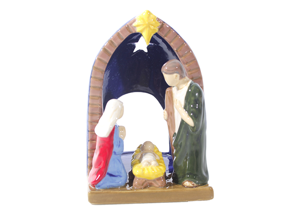 Ceramic Nativity Scene Votive