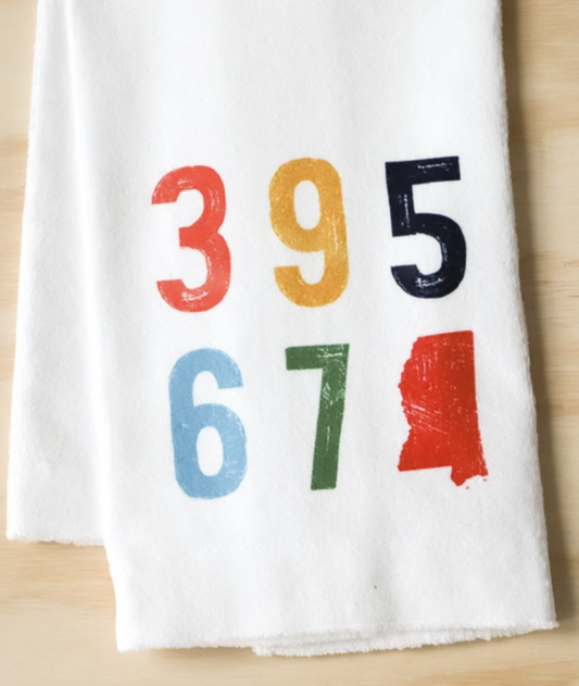 Multicolor Zip Code Square Dish Towel