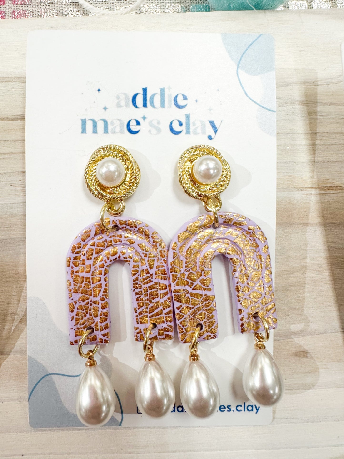 Purple & Gold Foil Arches with Pearls - 1