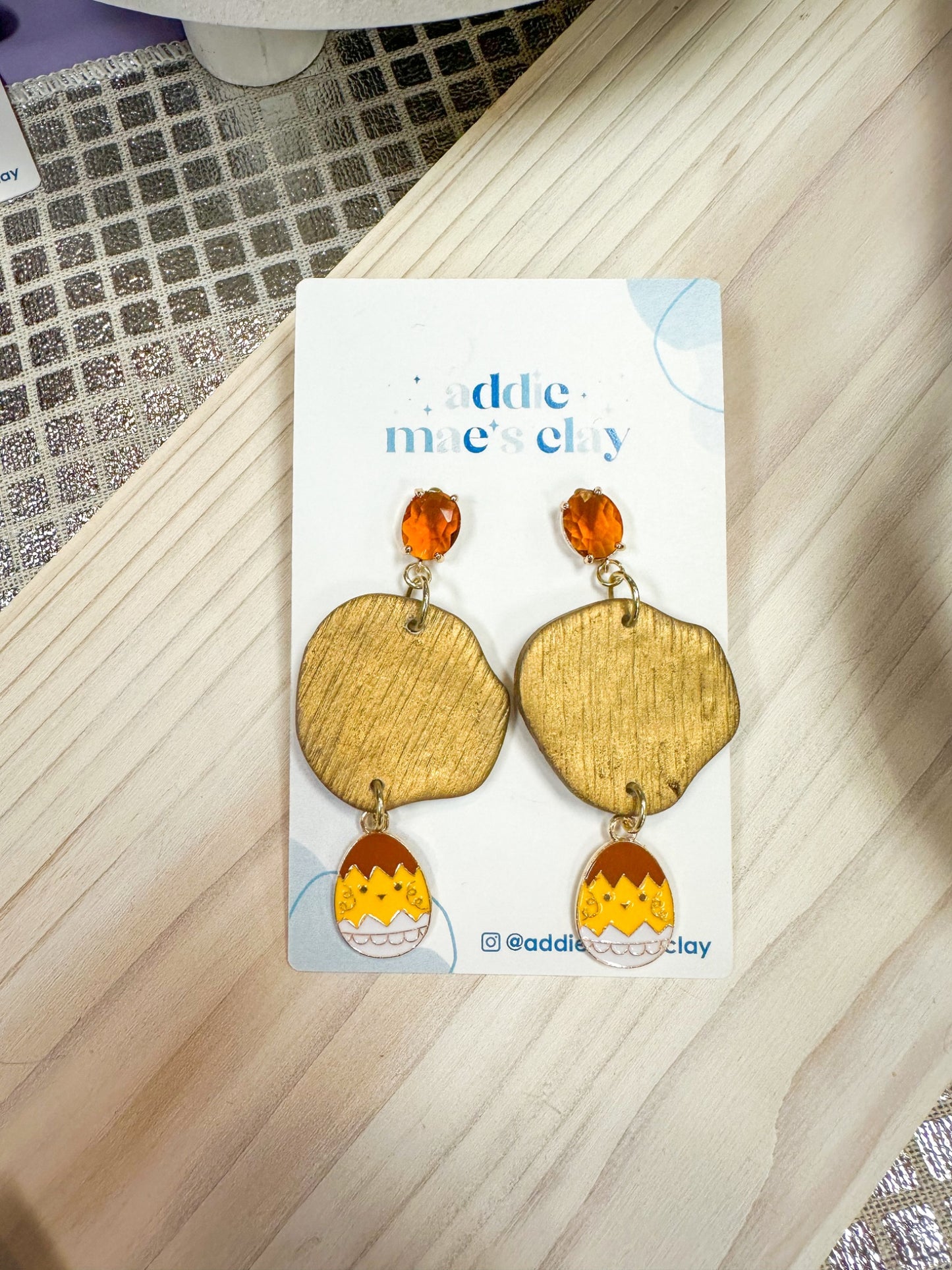 Golden Chick Eggs with Bronze Crystal - 1