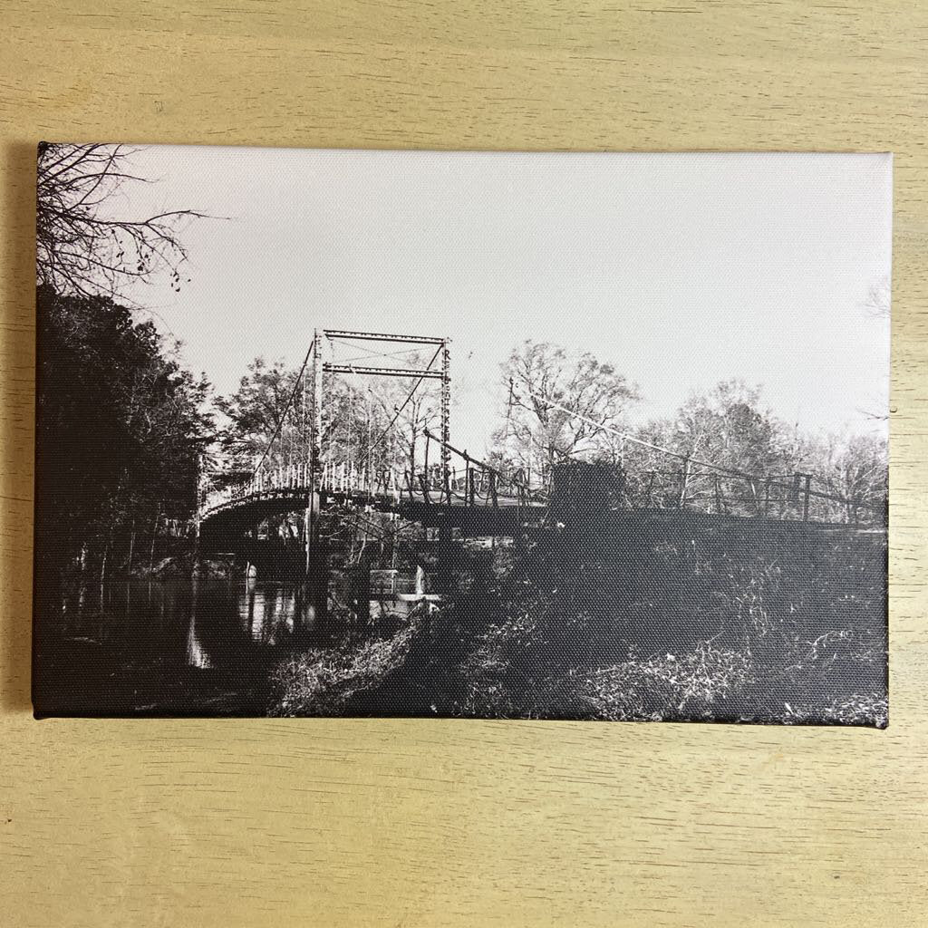 Marshall Jenkins Photography Black and White Swinging Bridge 8X12 Canvas