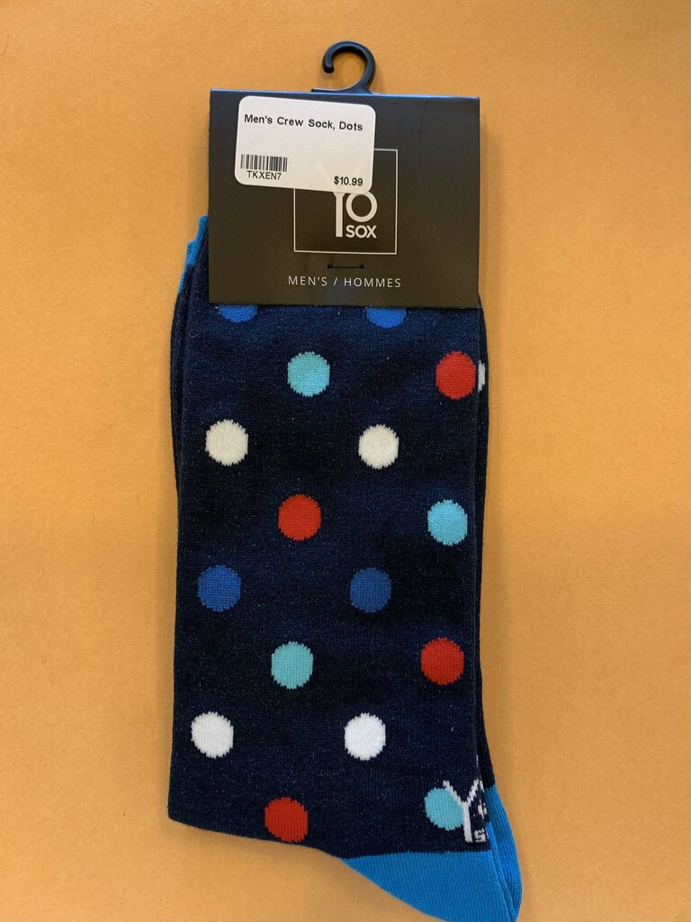 Men's Crew Sock, Dots