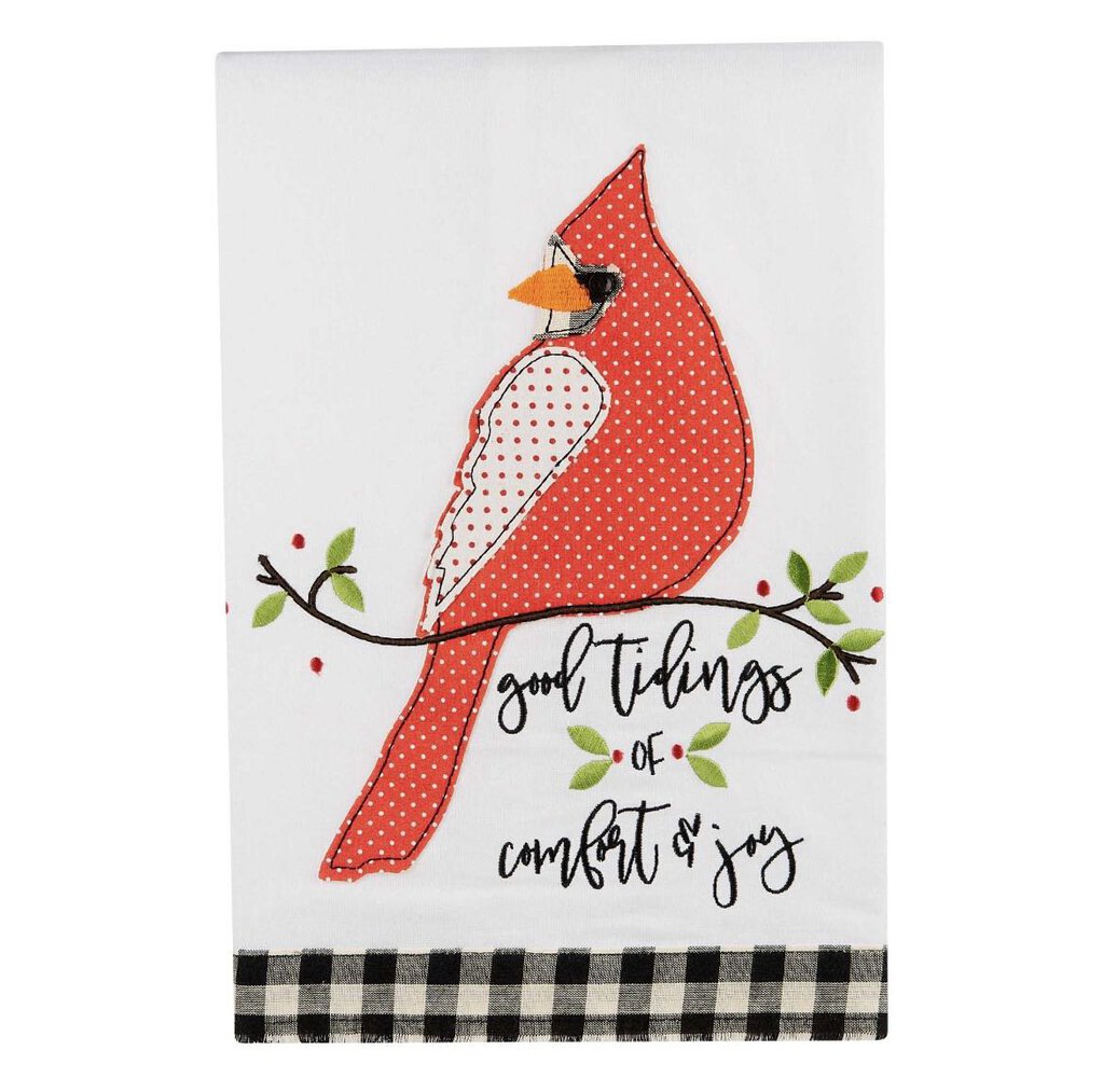 Good Tidings Red Bird Tea Towel