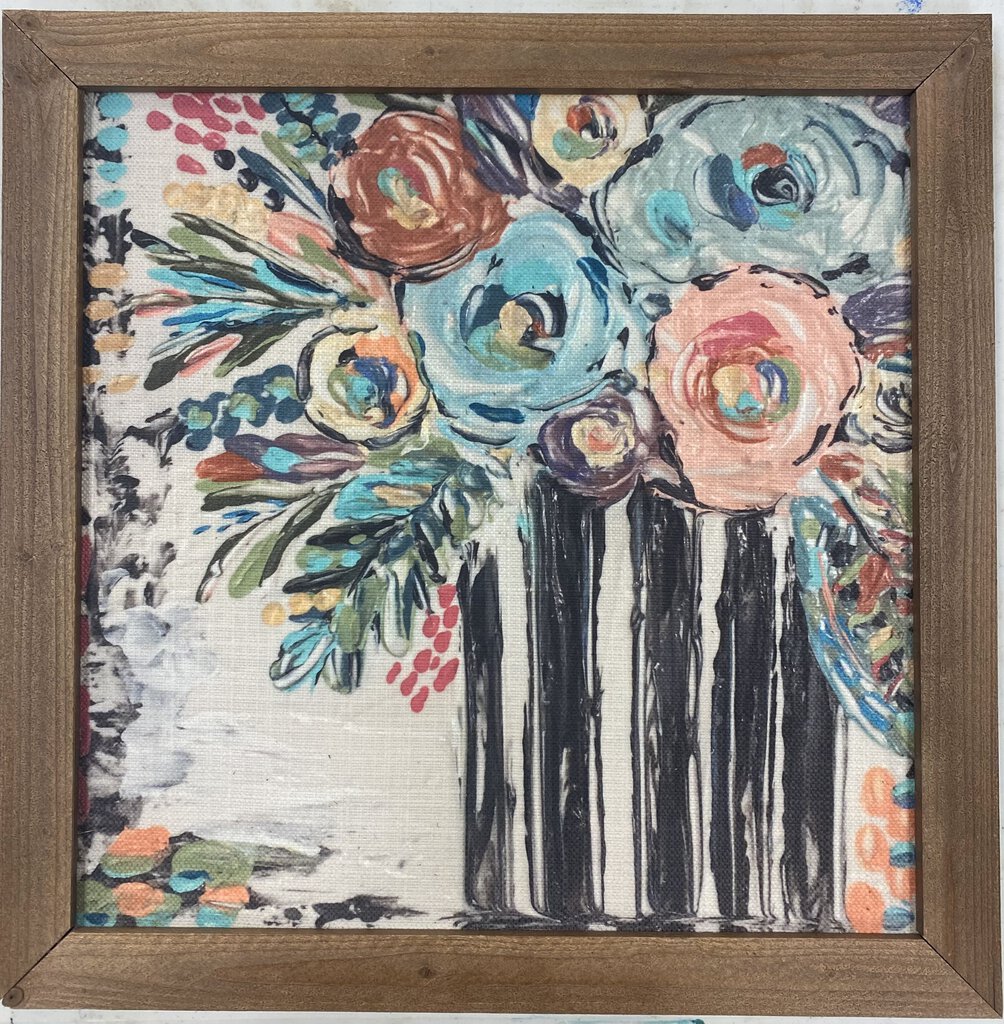 Southern Cotton Mill Ga Stripe Vase Canvas 18x18