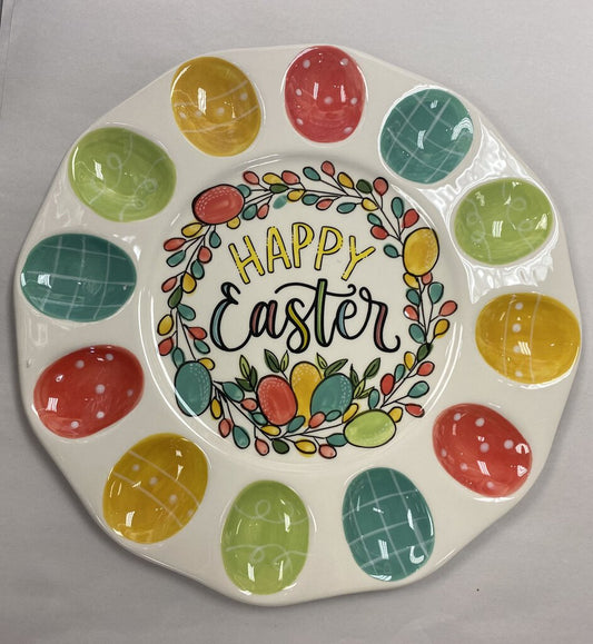 Happy Easter Egg Plate