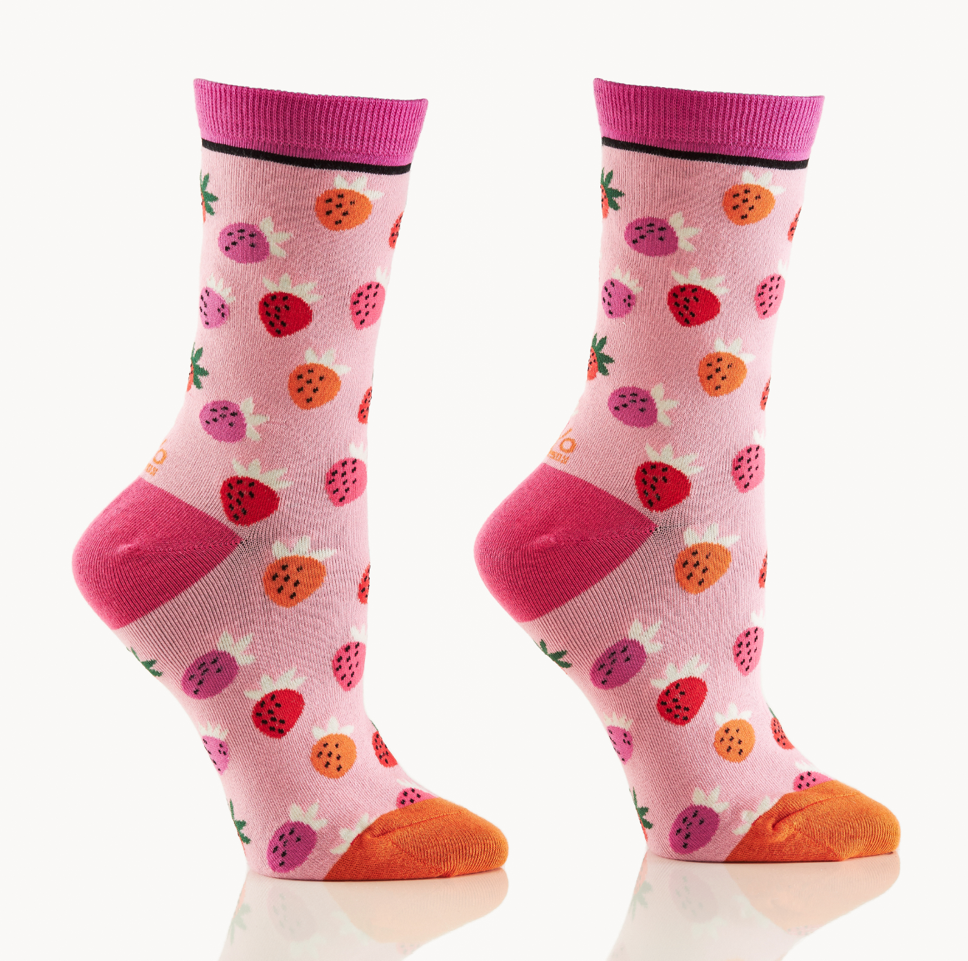 Women's Crew Sock, Strawberries