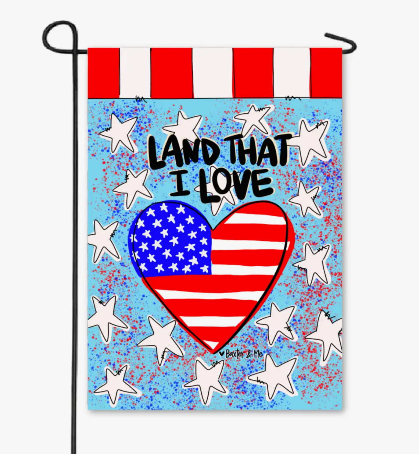 Land That I Love Heart Garden Flag