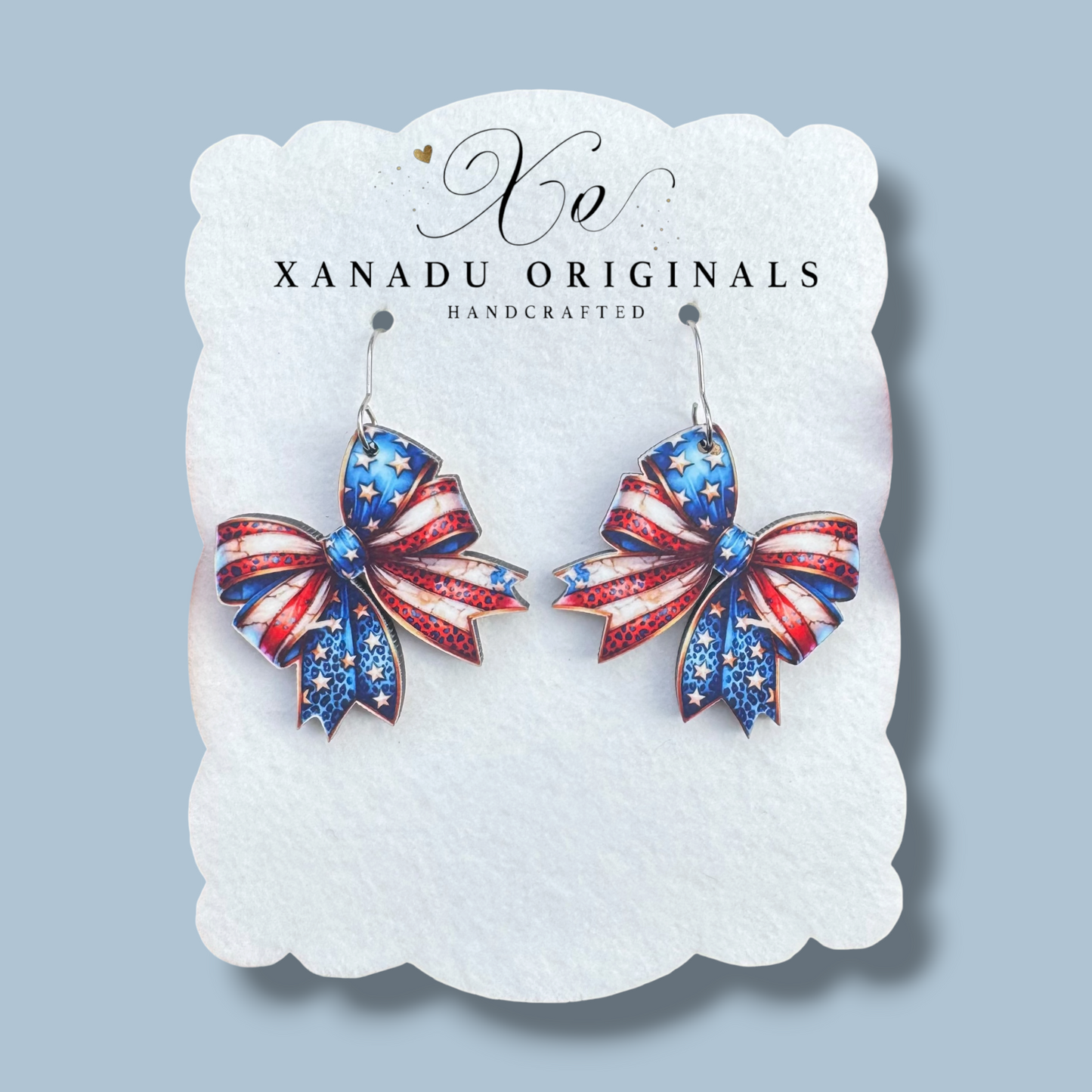 Stars And Stripes Bow Earring