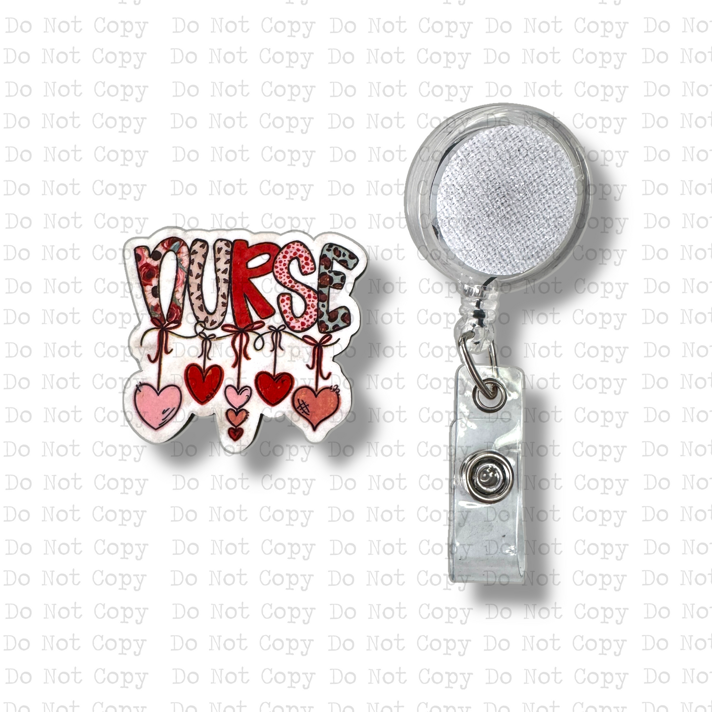 Nurse Hearts Interchangeable Badge Button with Reel Option