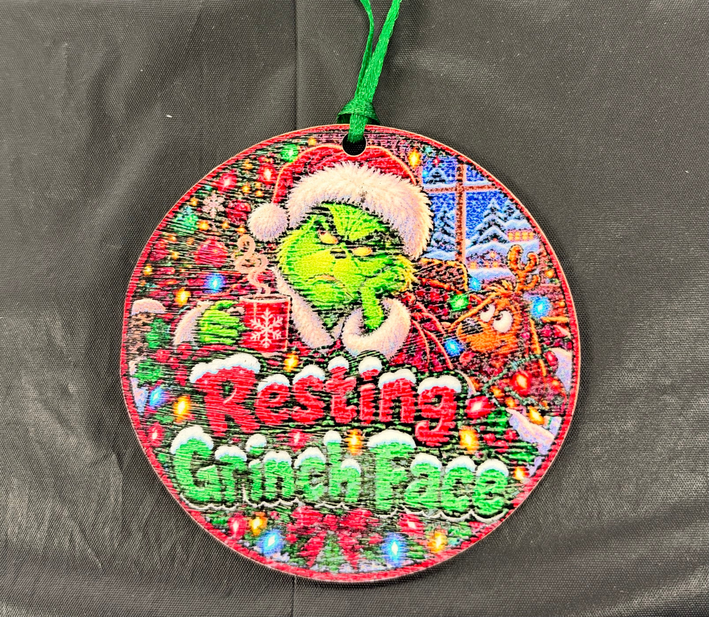 Resting Grinch Face Ornament