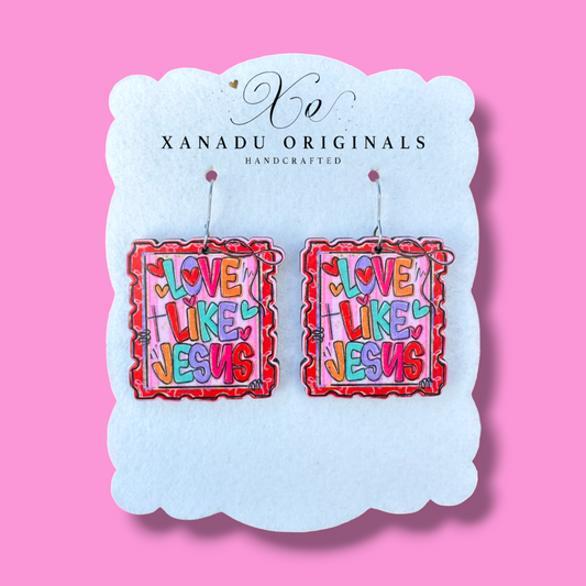 Love Like Jesus Stamp Earrings