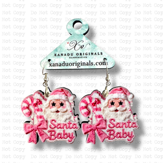 Santa Baby Pink Faux Fur Earrings