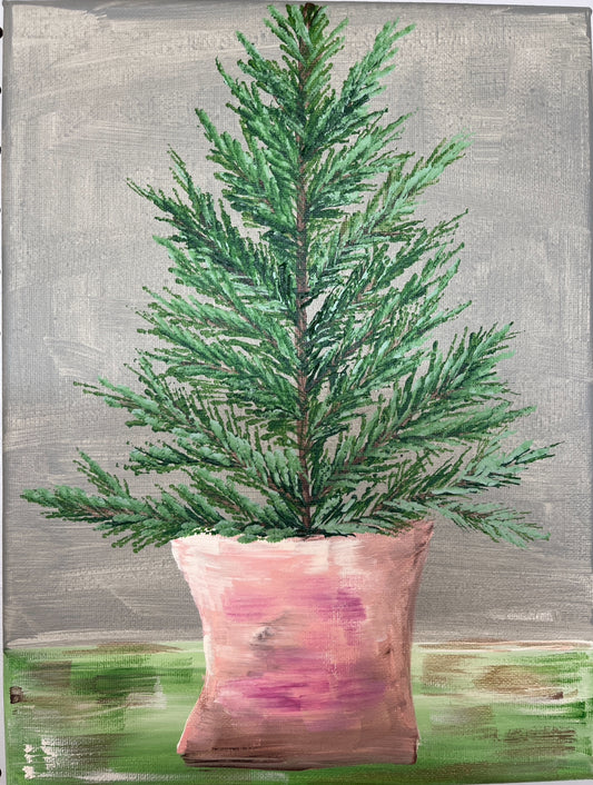 Christmas Topiary Painting Class $35  8-26-24  6:30-8:30