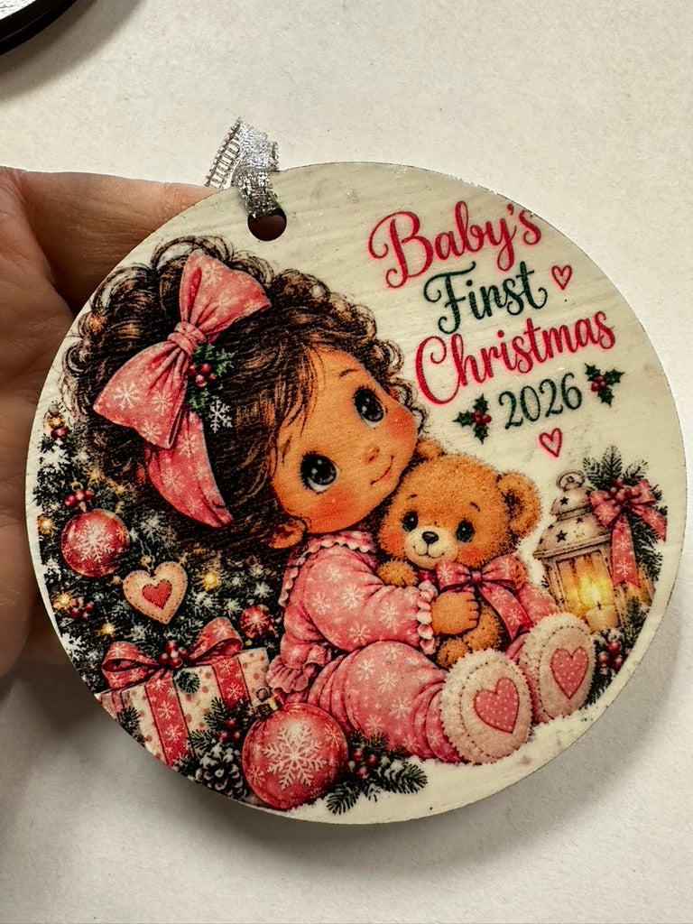 Baby's First Christmas 2026 Little Girl Ornament