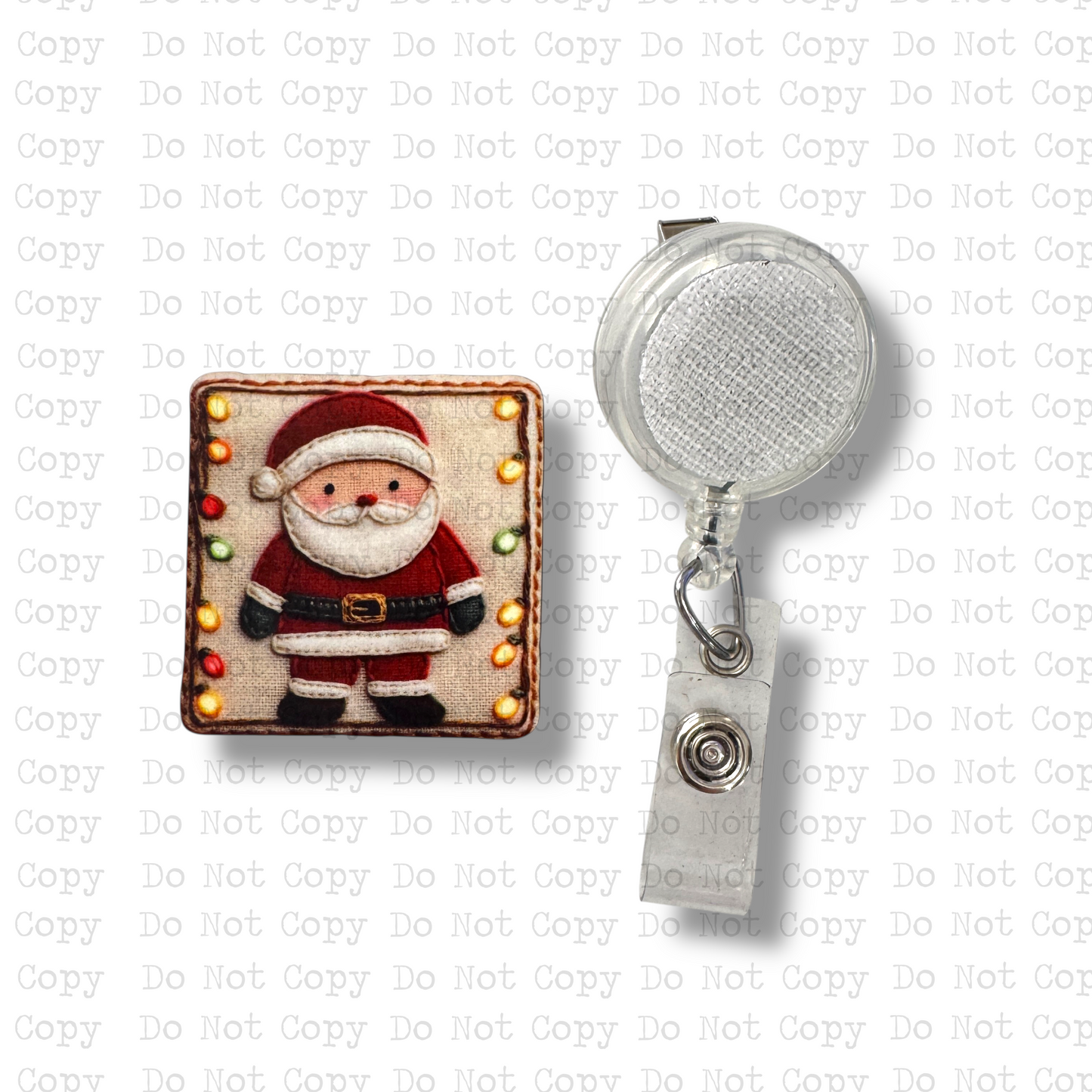 Santa Tapestry Interchangeable Badge Button with Reel Option
