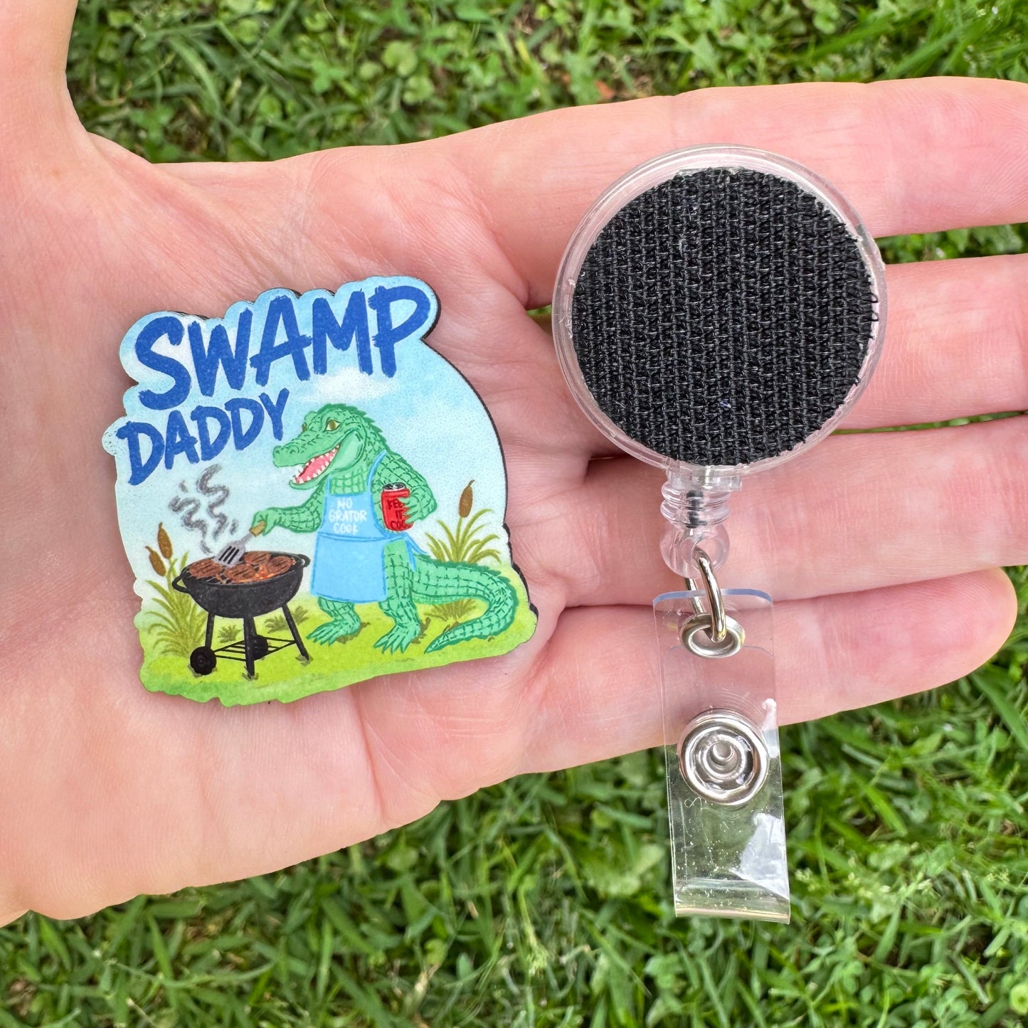 Swamp Daddy Interchangeable Badge Button with Reel Option