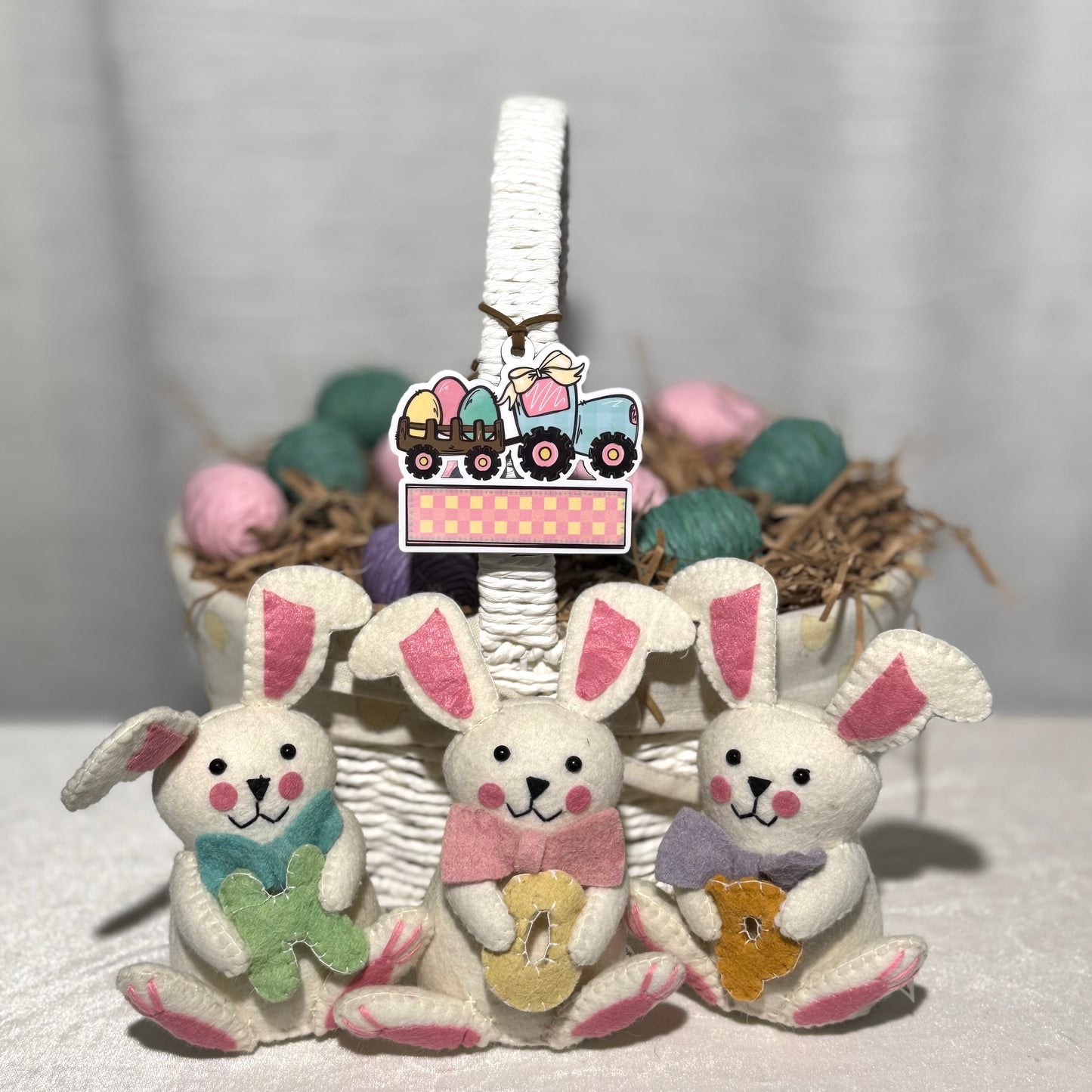 Girl Tractor Personalized Easter Basket Tag