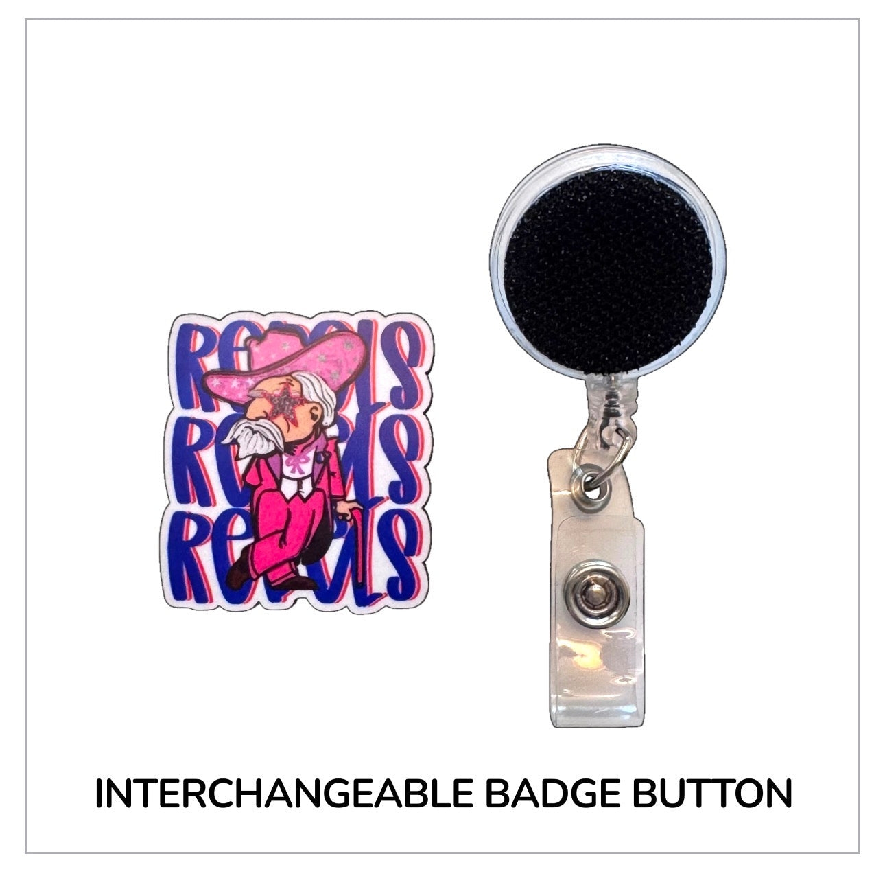 Rebel Trio Interchangeable Badge Button with Reel Option