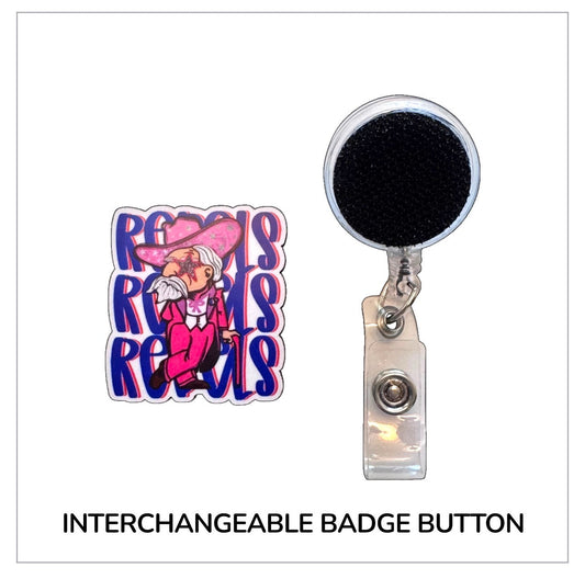 Rebel Trio Interchangeable Badge Button with Reel Option