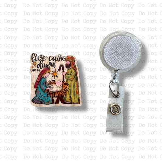 Joy To The World Nativity Interchangeable Badge Button with Reel Option
